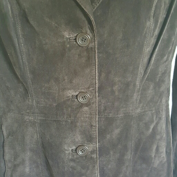 Liz Claiborne leather suede brown jacket women size LP - Picture 4 of 8